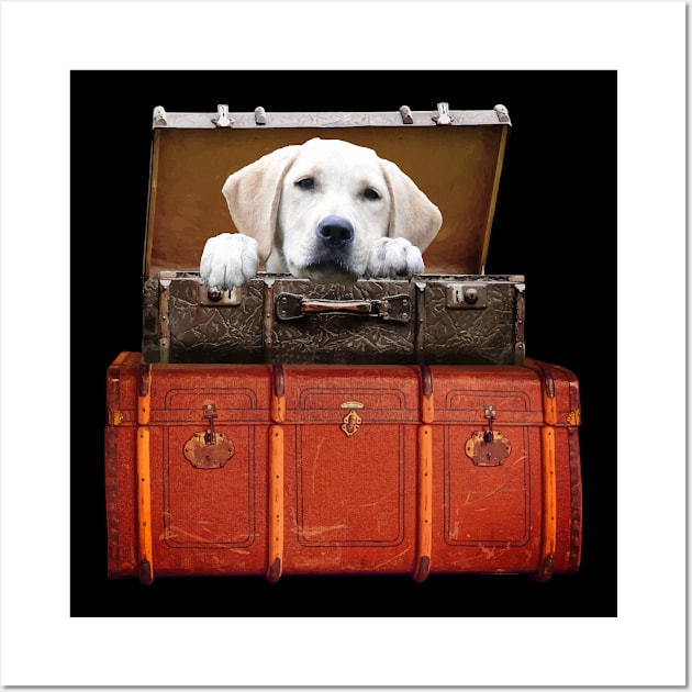 Golden retriever Suitcases Wall Art by Move-Art